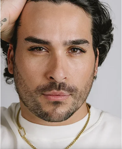 Portrait of a man with defined brows and natural lashes